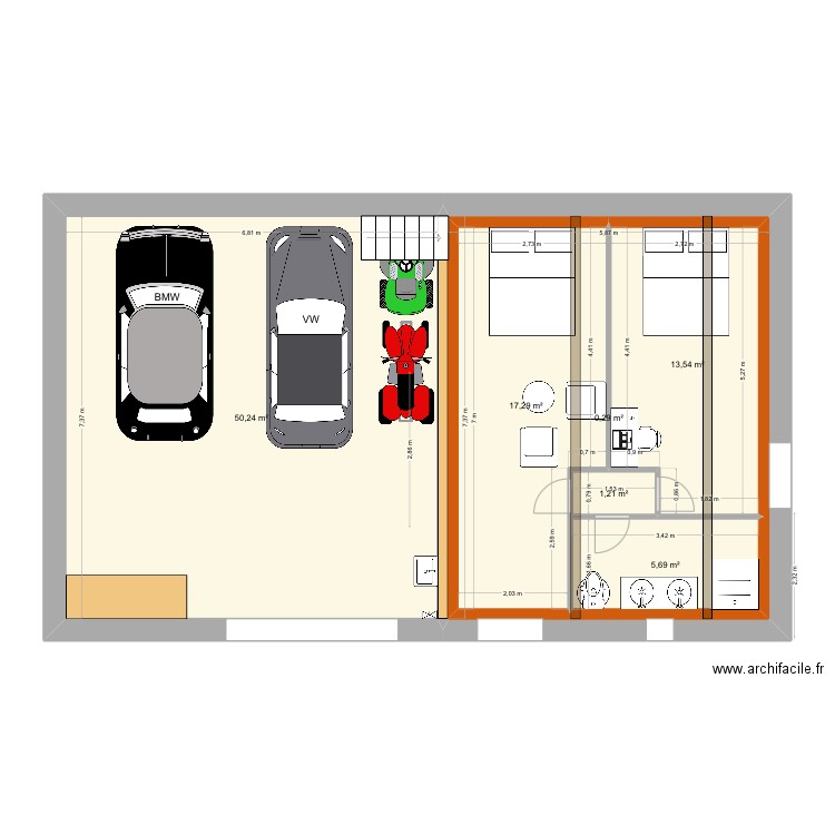 LGN8. Plan de 6 pièces et 131 m2