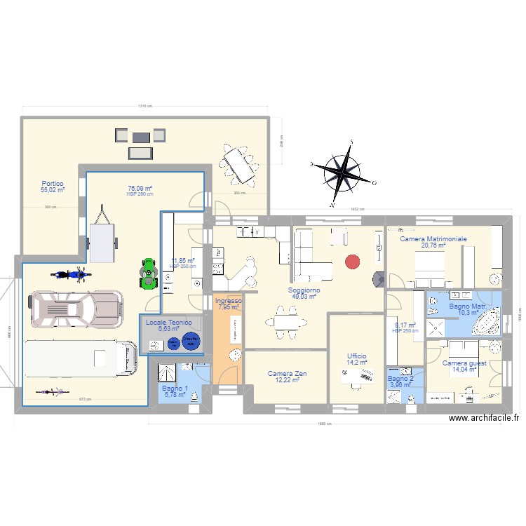 Angera_7. Plan de 14 pièces et 296 m2