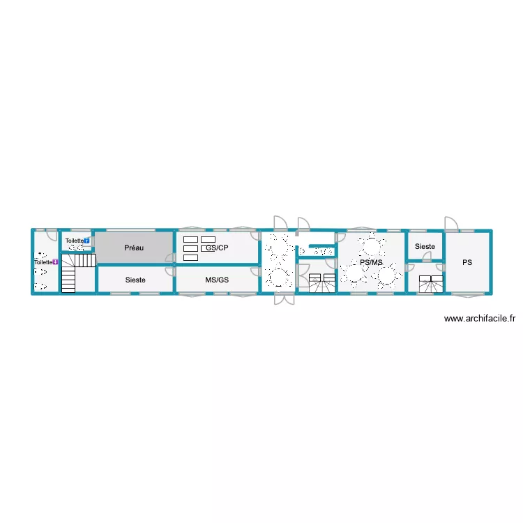 &eacute;cole. Plan de 12  et 22 m²