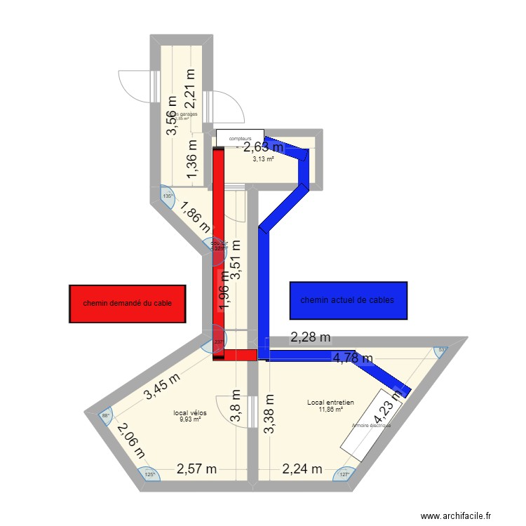 deviation cable enedis. Plan de 5 pièces et 33 m2