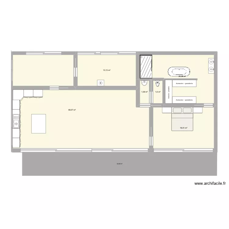 Projet maison 2027. Plan de 6 Pièces et 124 m² Projet maison 2027. Plan de 6 Pièces et 124 m²