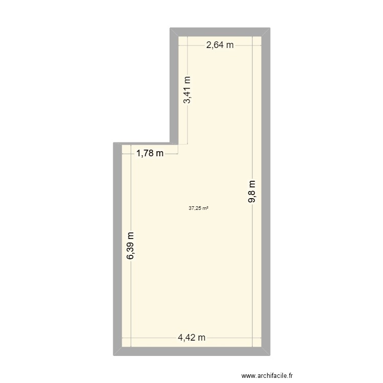 piece a vivre 2. Plan de 1 pièce et 37 m2