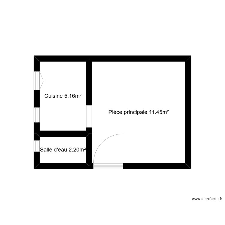 3 Saint Saëns. Plan de 3 pièces et 10 m2