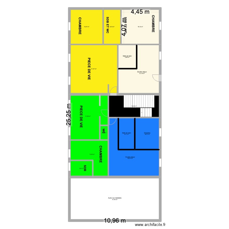 SU RDC. Plan de 15 pièces et 247 m2