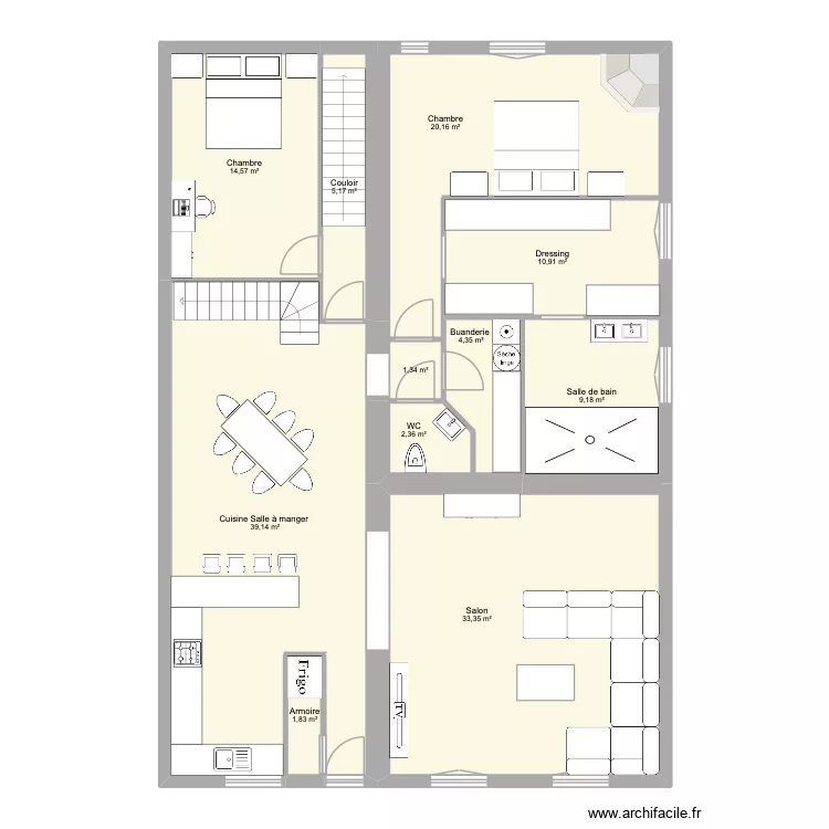 Plan Arnaville Fait par Eva le 10/05/2026. Plan de 11  et 142 m²