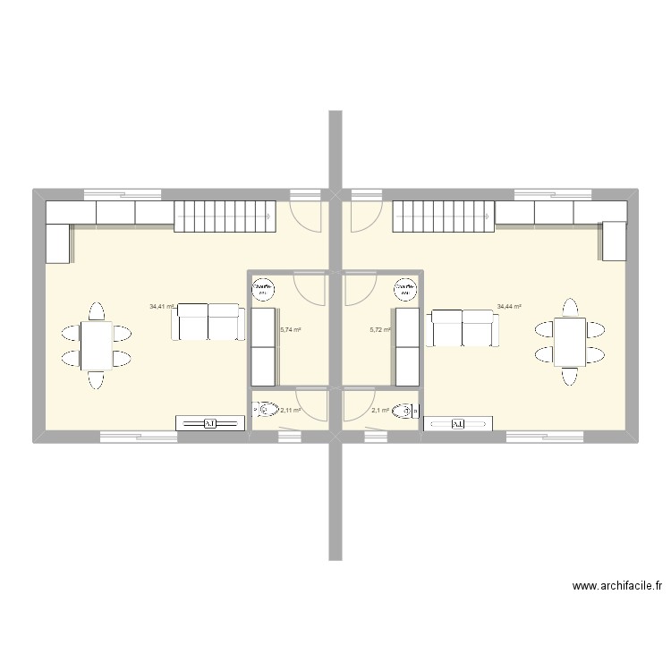 SCI SECHOIR. Plan de 19 pièces et 169 m2