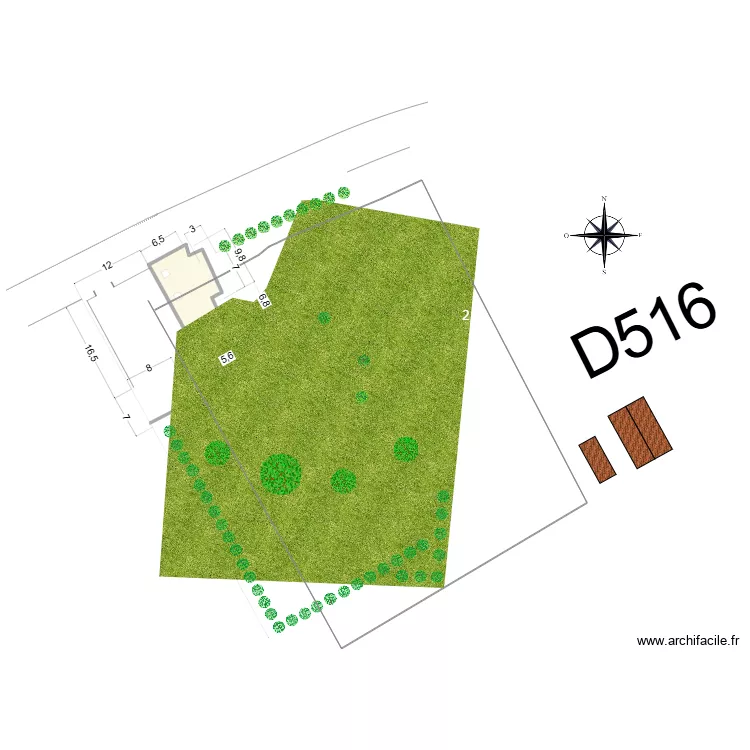 Plan de masse voisin. Plan de 1  et 115 m²