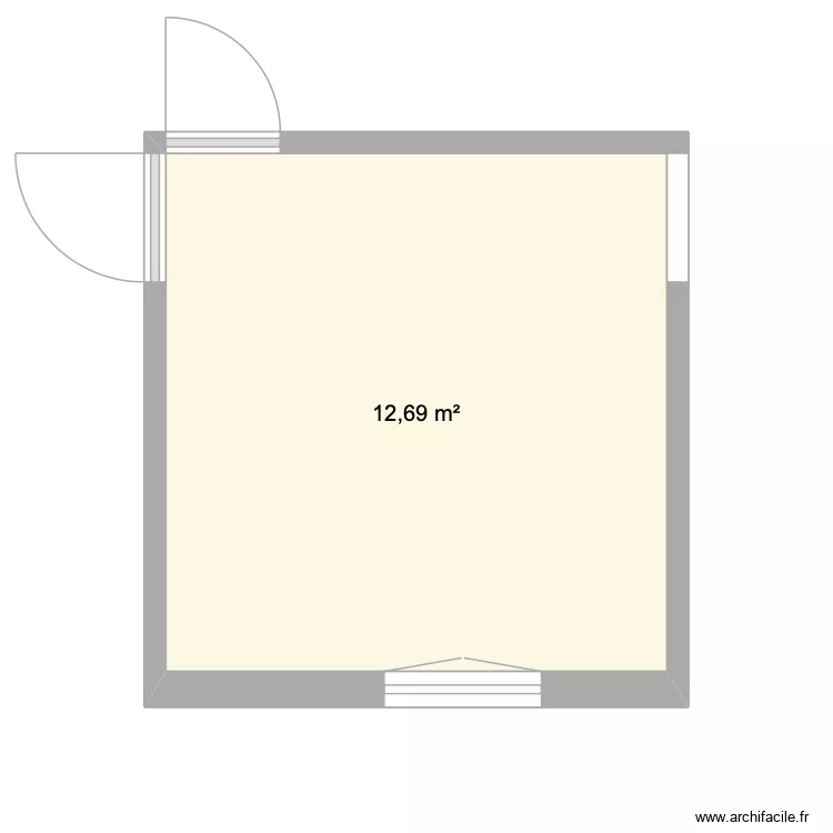 Salle de jeux enfants. Plan de 1 pièce et 13 m²