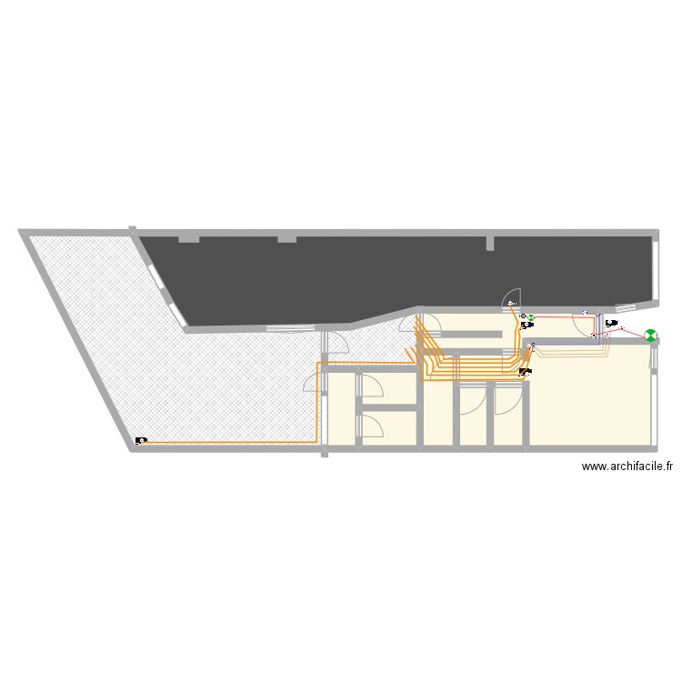 CAMERA / FIRE / P1. Plan de 10 pièces et 208 m2