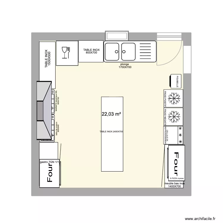 labo de transformation. Plan de 1 et 22 m² labo de transformation. Plan de 1 et 22 m²