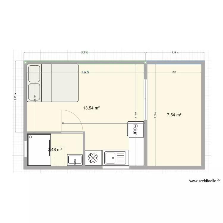 plan bungalow Nahoe 2. Plan de 