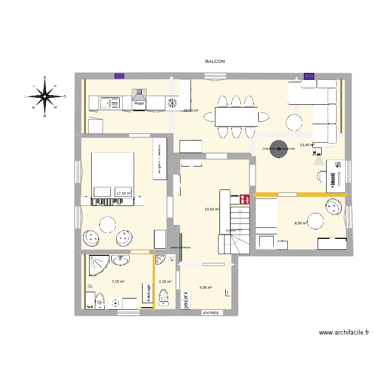 Marco future apart.. Plan de 9 pièces et 89 m2