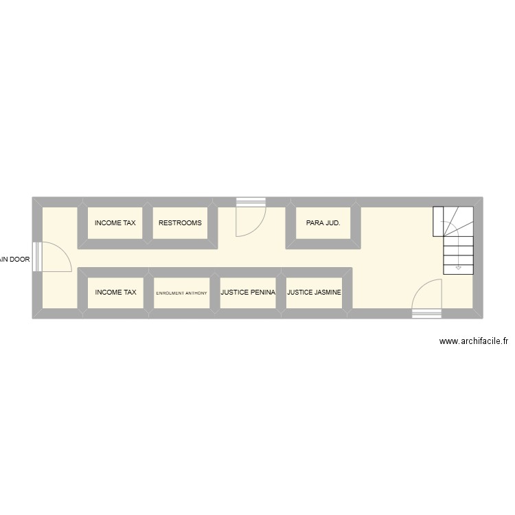980 - FIRST FLOOR. Plan de 8 pièces et 26 m2