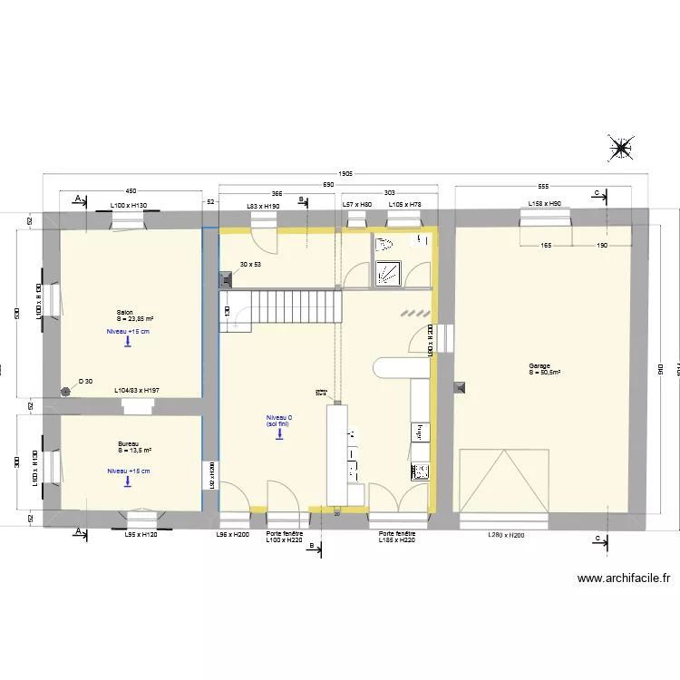 RDC_V5 apr&egrave;s travaux. Plan de 