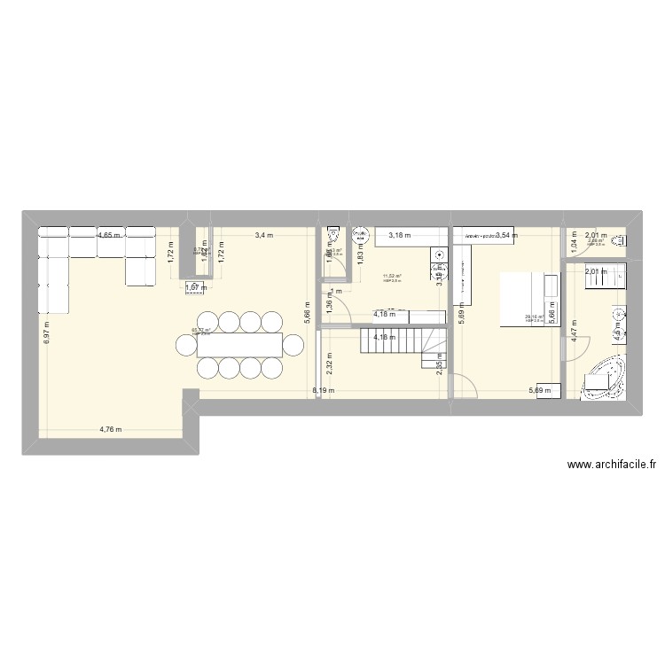 maison. Plan de 5 pièces et 111 m2