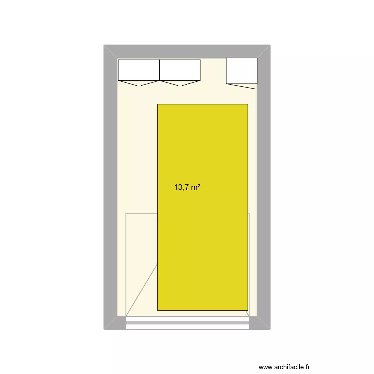 box. Plan de 1  et 14 m²