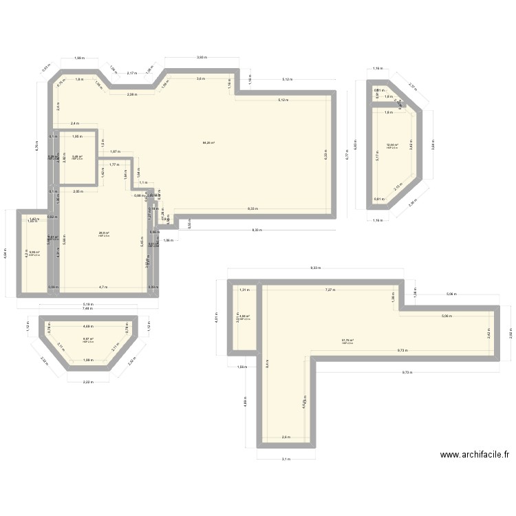 froger. Plan de 11 pièces et 204 m2
