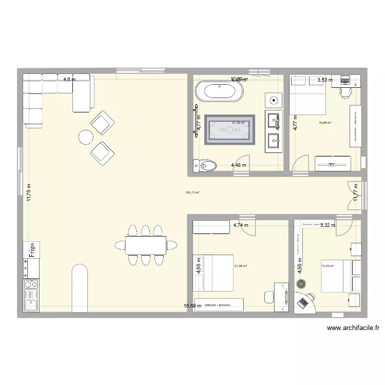 lyana. Plan de 5  et 271 m²
