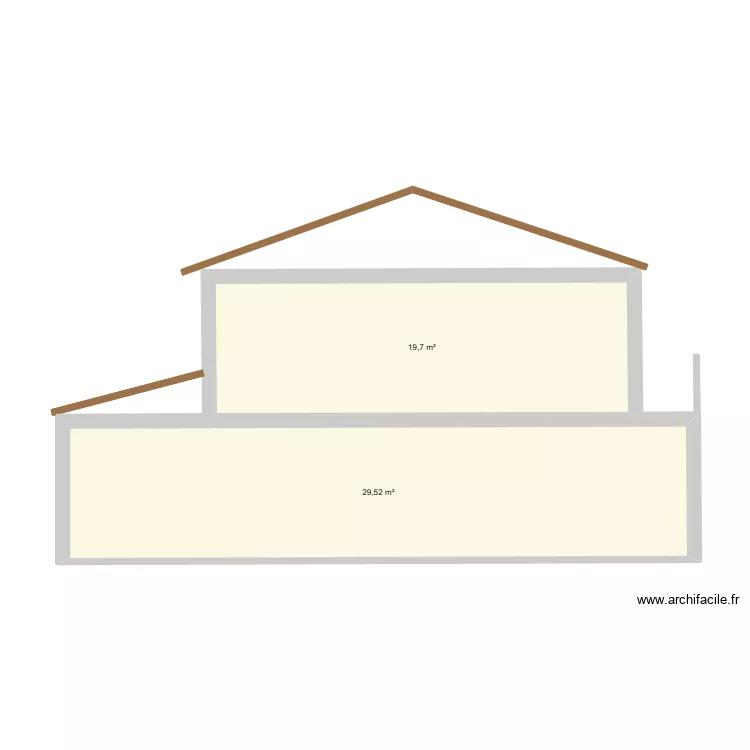Marina Cap Coupe transversale. Plan de 2 pièces et 49 m² Marina Cap Coupe transversale. Plan de 2 pièces et 49 m²