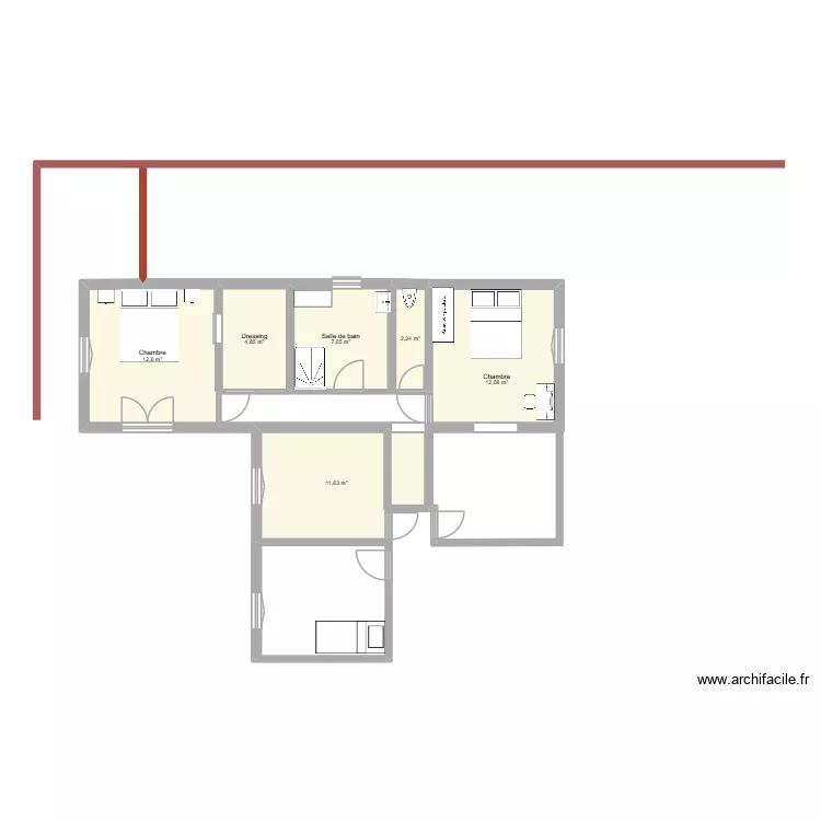 AGRANDISSEMENT MAISON. Plan de 