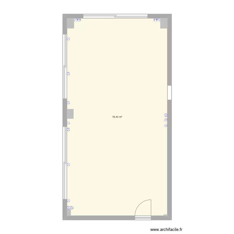Bureau. Plan de 1  et 76 m²