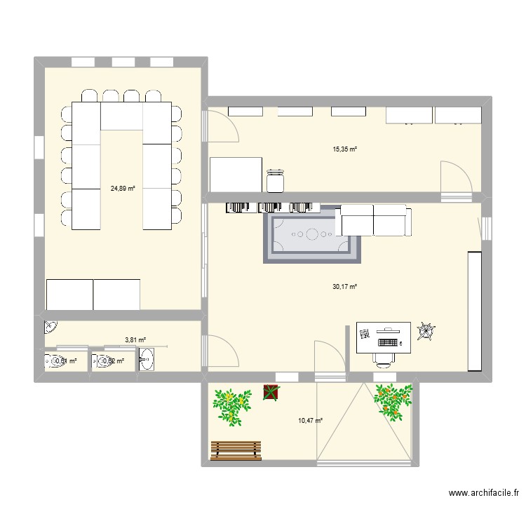 FABLAB. Plan de 7 pièces et 86 m2