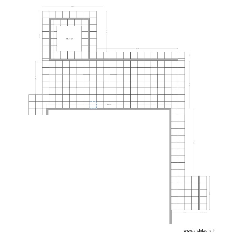 Terrasse apres4. Plan de 1 pièce et 11 m2