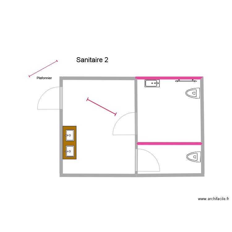 sanit 2 Plafonnier. Plan de 0 pièce et 0 m2