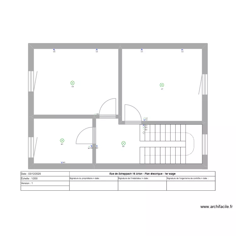 Arlon 1er. Plan de 4 pièces et 43 m² Arlon 1er. Plan de 4 pièces et 43 m²