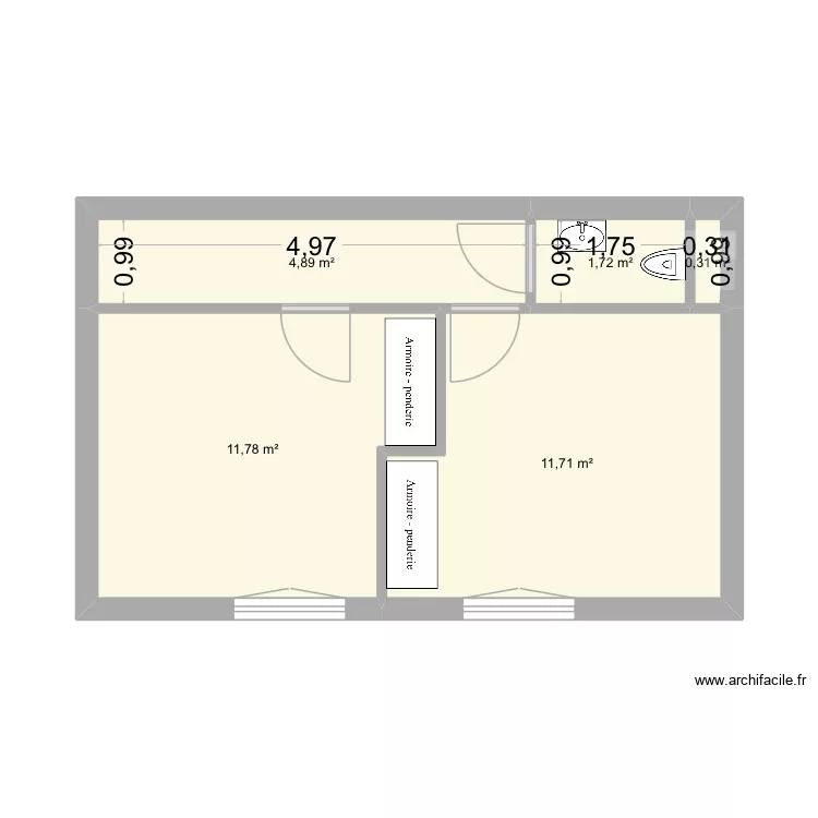 Elevation1. Plan de 11  et 66 m²