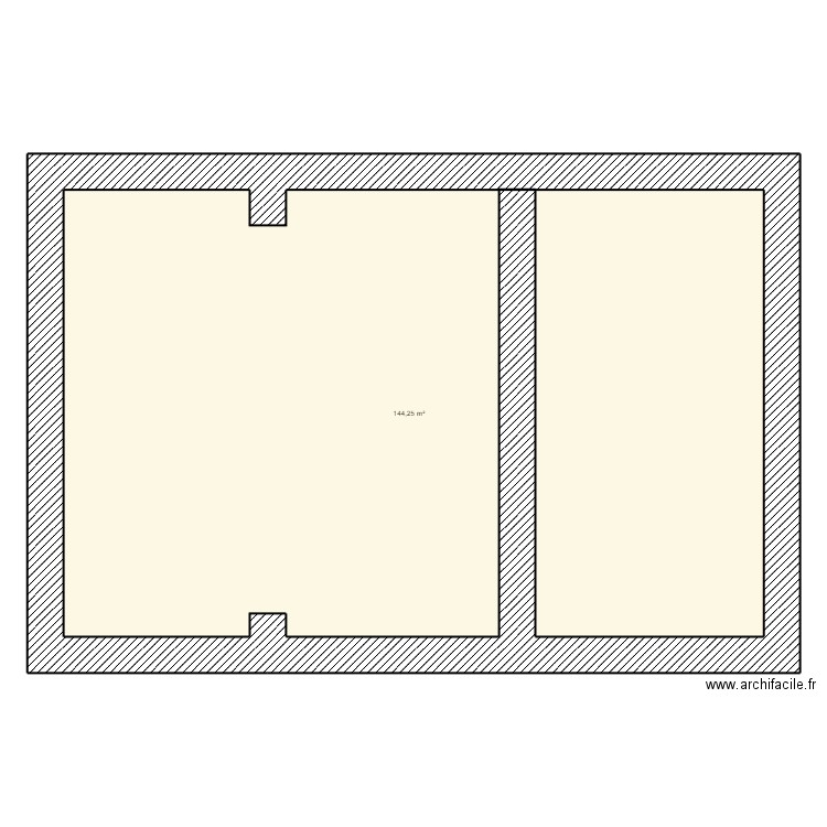 etage. Plan de 1 pièce et 144 m2