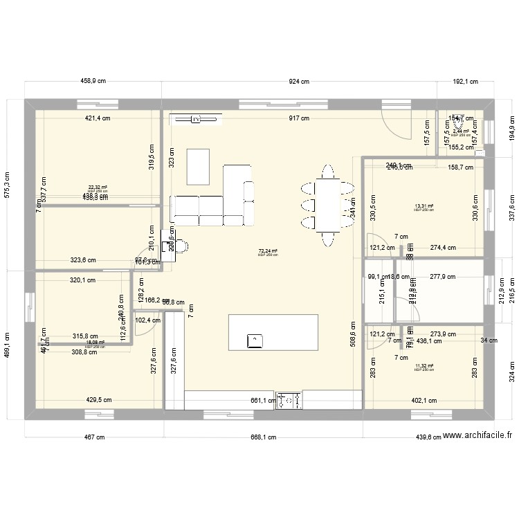 plan antoine . Plan de 7 pièces et 290 m2