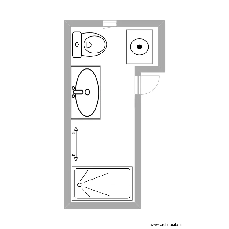 Salle de bains appart E. Plan de 