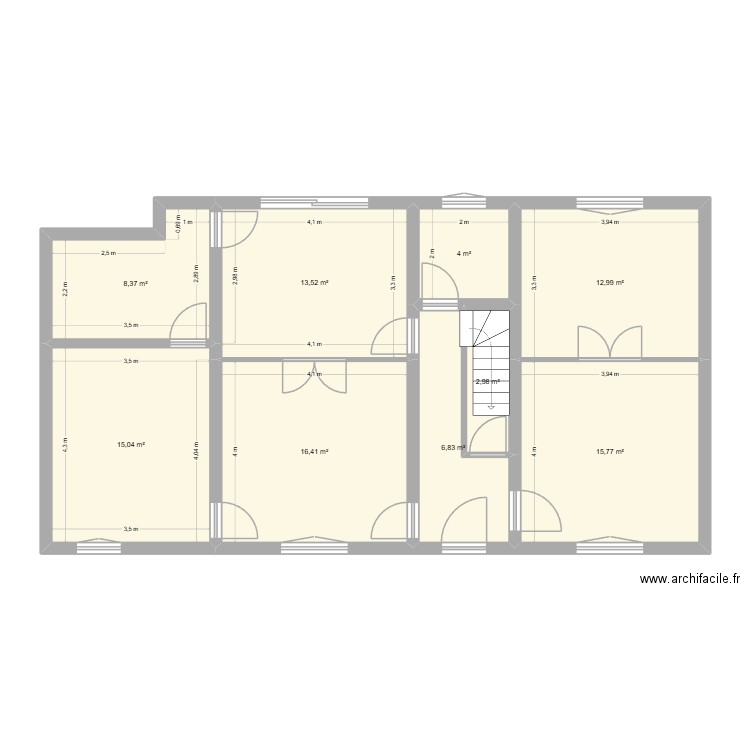 base reclinghem. Plan de 9 pièces et 96 m2
