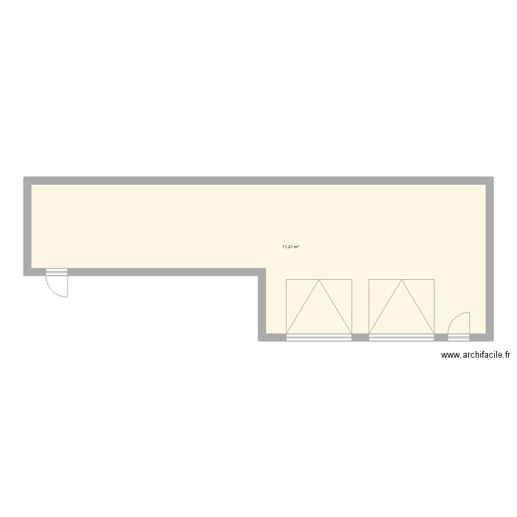 extention garage. Plan de 1 pièce et 71 m2