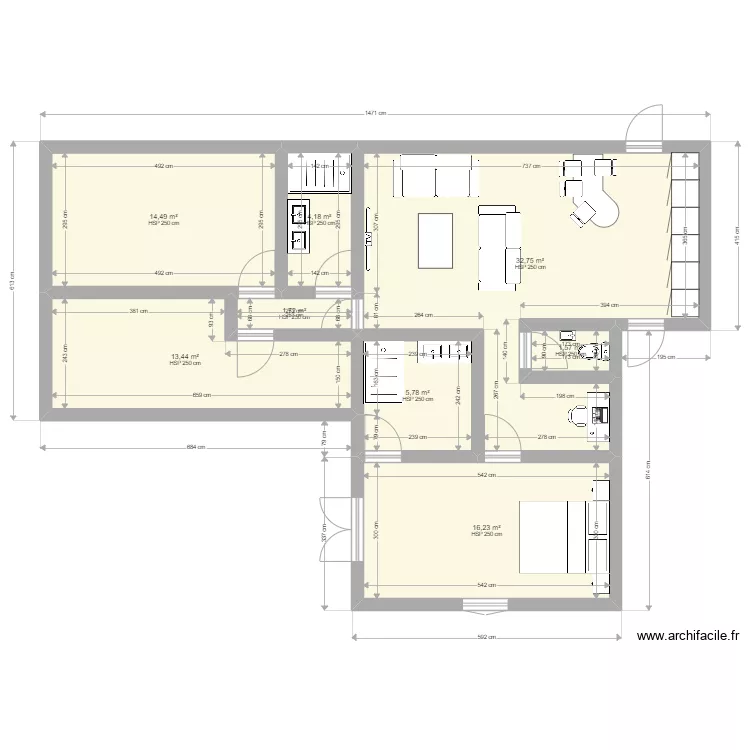 maison St Leu 2. Plan de 