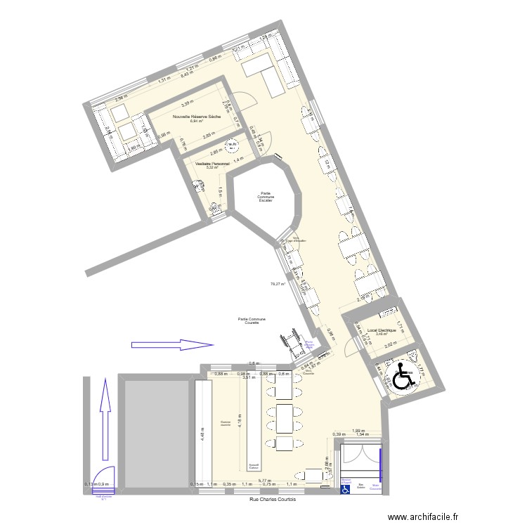 Le Kroque St Nic Travaux Accessibilité. Plan de 6 pièces et 103 m2