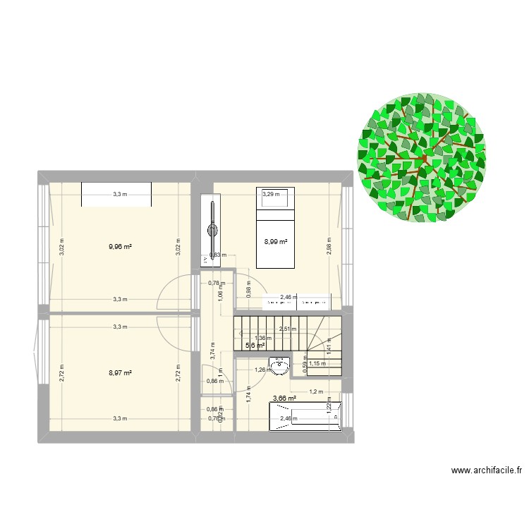 pascal house. Plan de 5 pièces et 37 m2