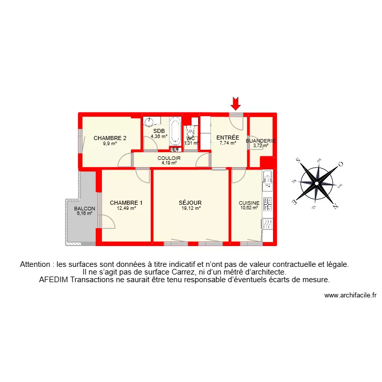 BI 16775. Plan de 14  et 87 m²