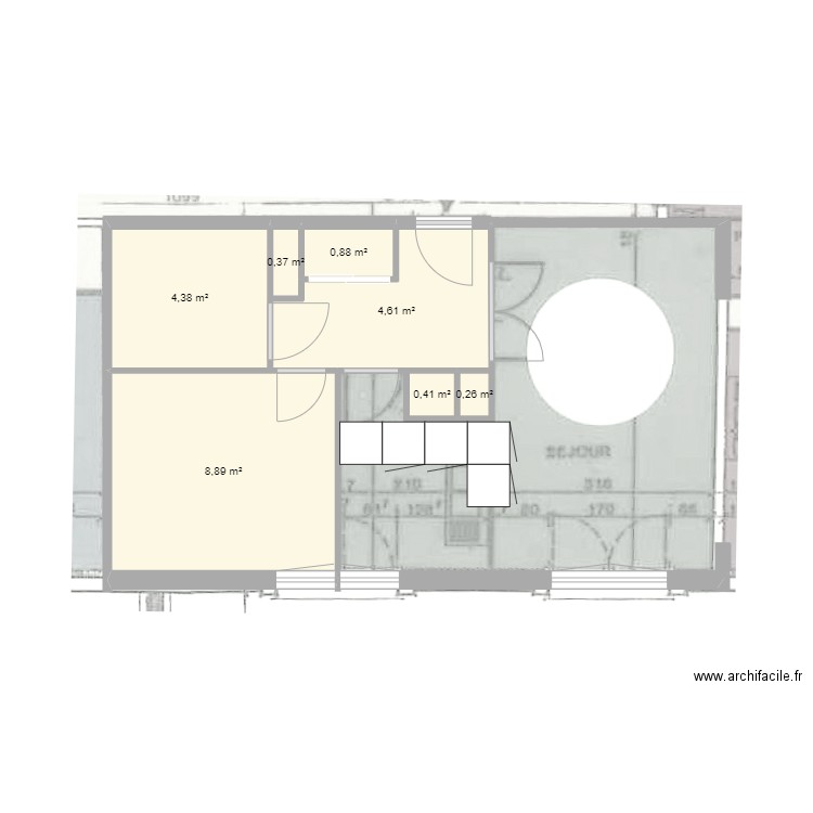 chatillon 1. Plan de 8 pièces et 40 m2