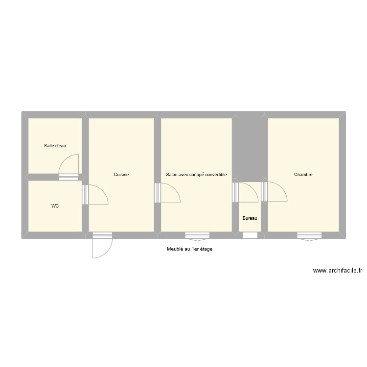 GR3321. Plan de 7 pièces et 53 m2