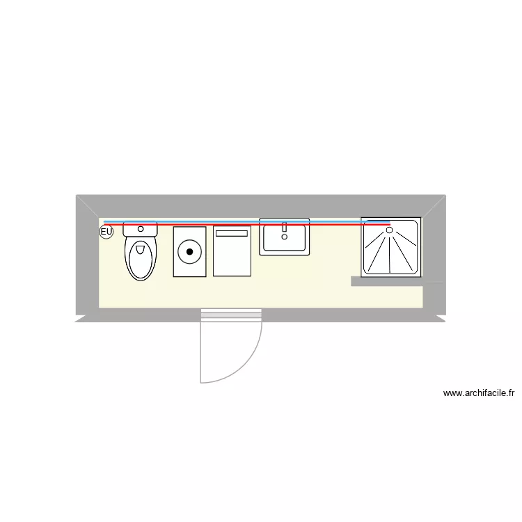 SDB Menetou. Plan de 1  et 4 m²