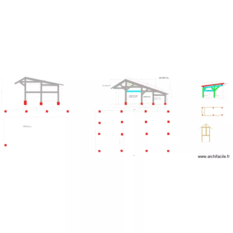scierie. Plan de 2  et 1 m²