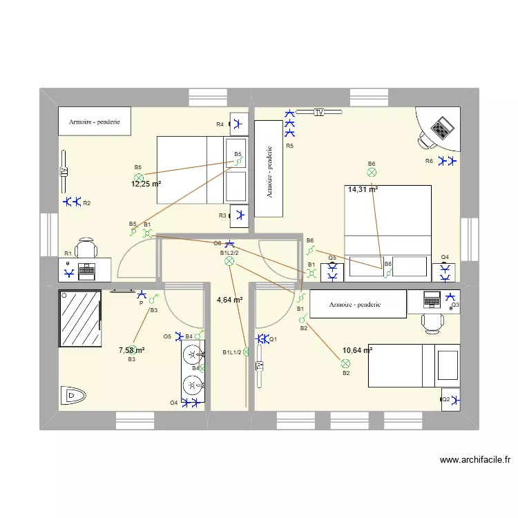Lieutenant Lemercier 13 ETAGE. Plan de 