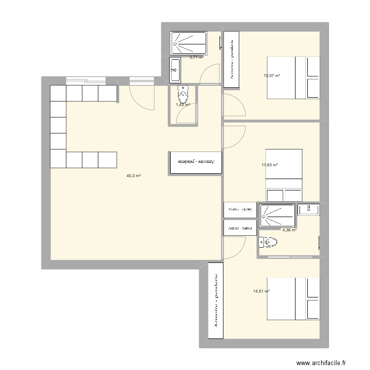 Cala Rossa - Type 2. Plan de 7 pièces et 88 m2