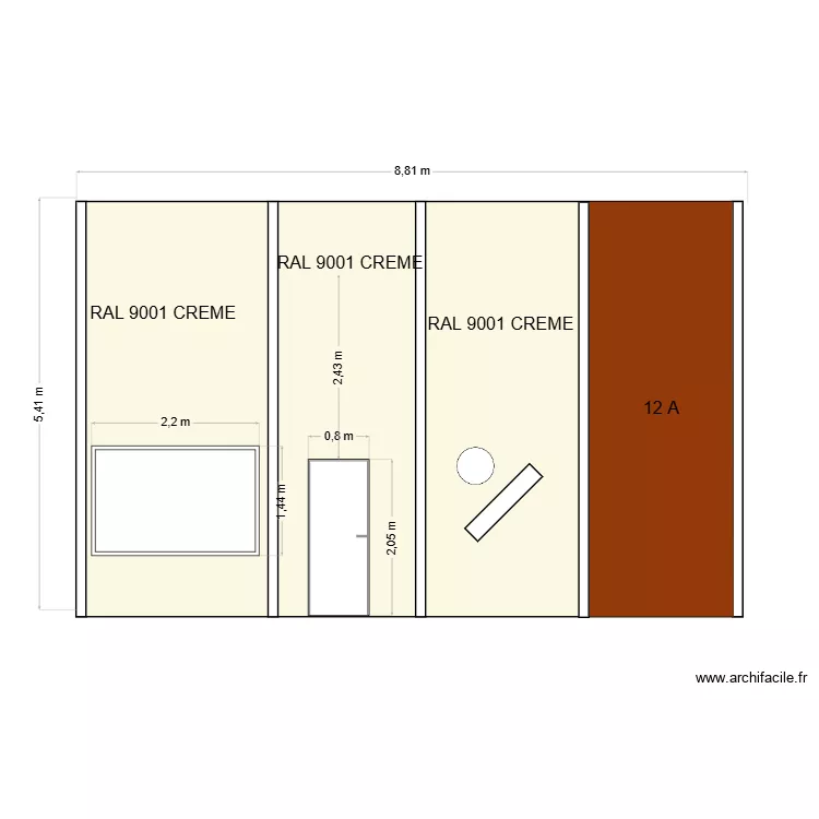 fa&ccedil;ade petit loft. Plan de 