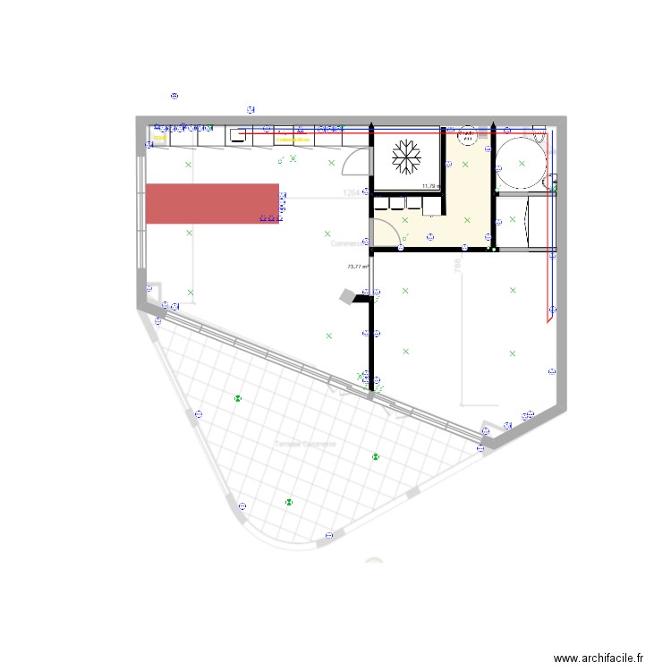 Local 2. Plan de 2 pièces et 86 m2