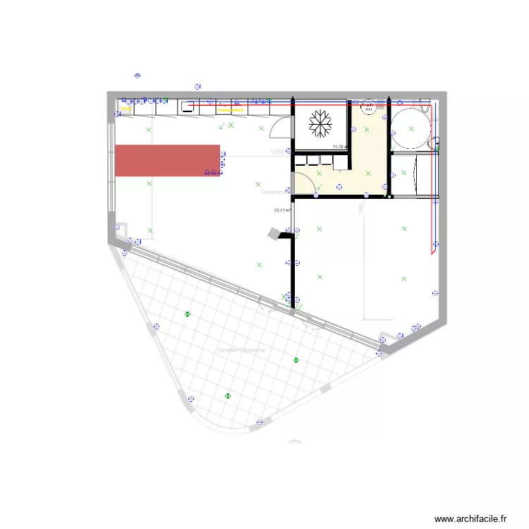 Local 2. Plan de 2 pièces et 86 m²