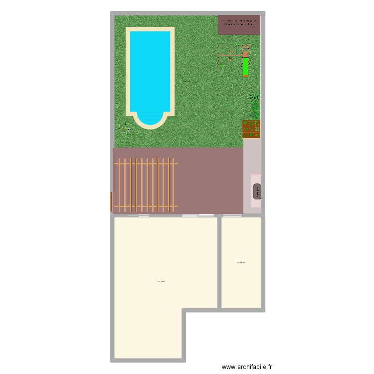 Guimorais. Plan de 2 pièces et 93 m2