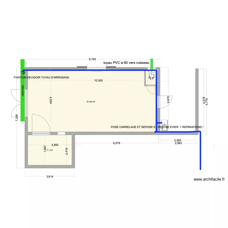 HANGARD 13 alimentation eau . Plan de HANGARD 13 alimentation eau . Plan de